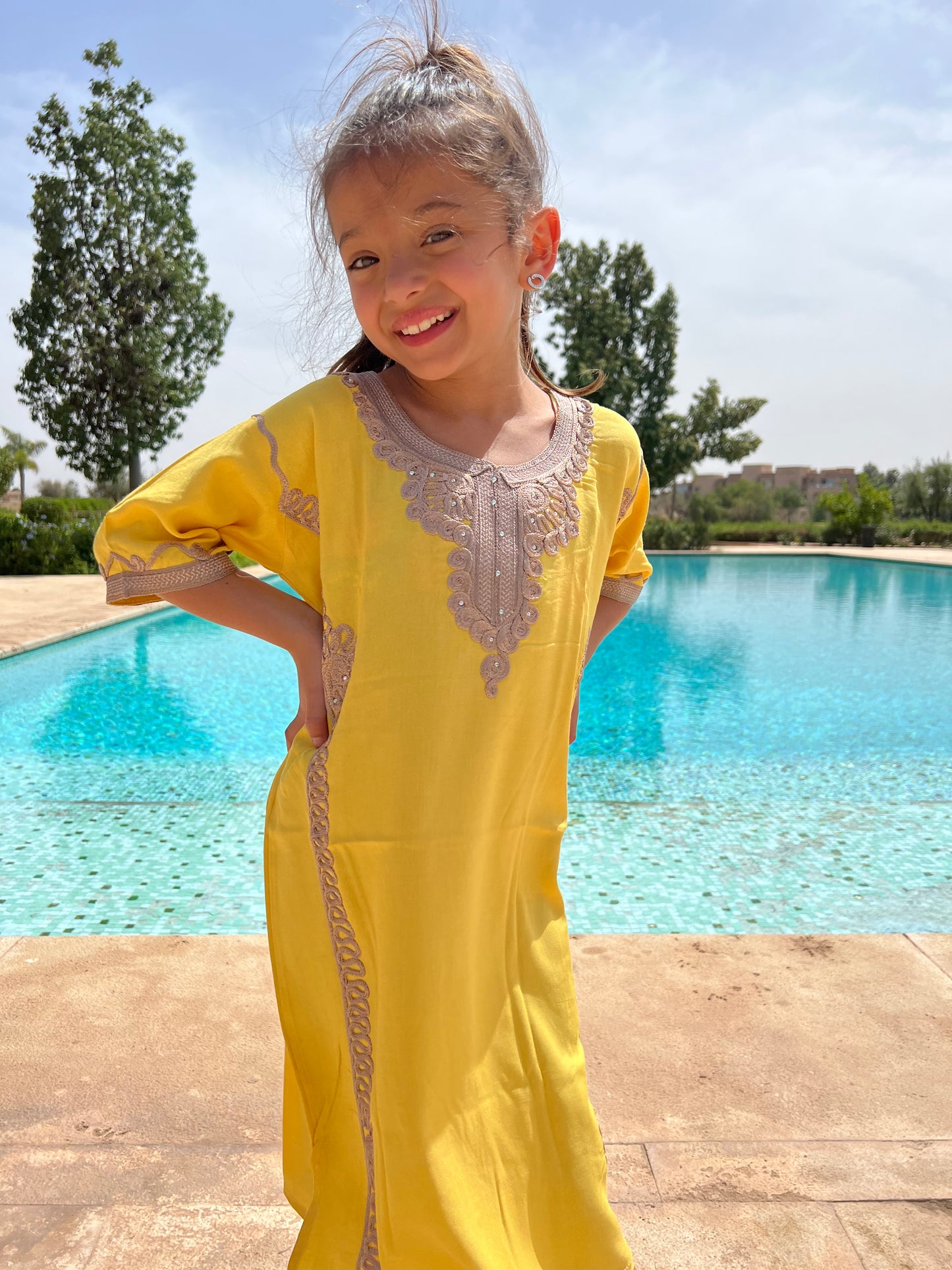 Robe fille jaune