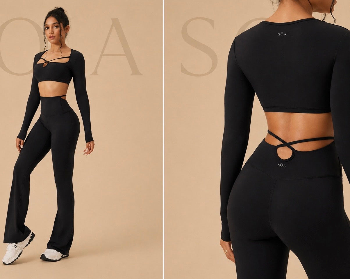 Legging Flare Skin SŌA noir