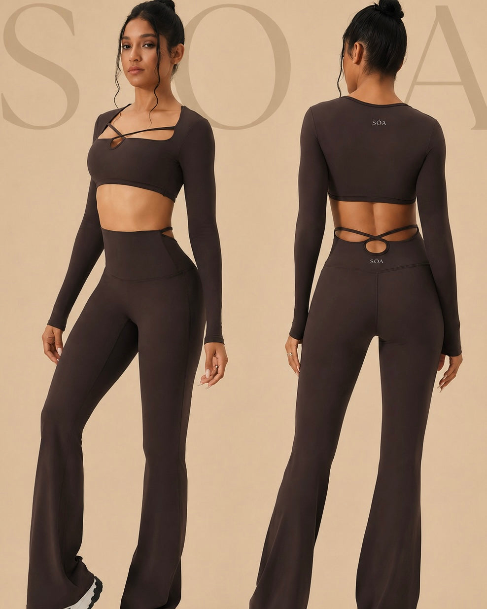 Legging Flare Skin SŌA marron