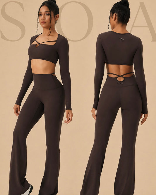 Legging Flare Skin SŌA marron