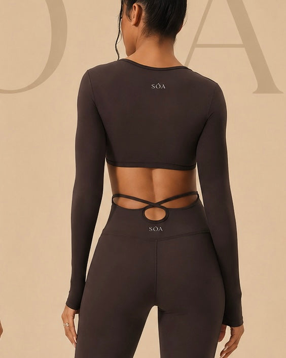 Legging Flare Skin SŌA marron