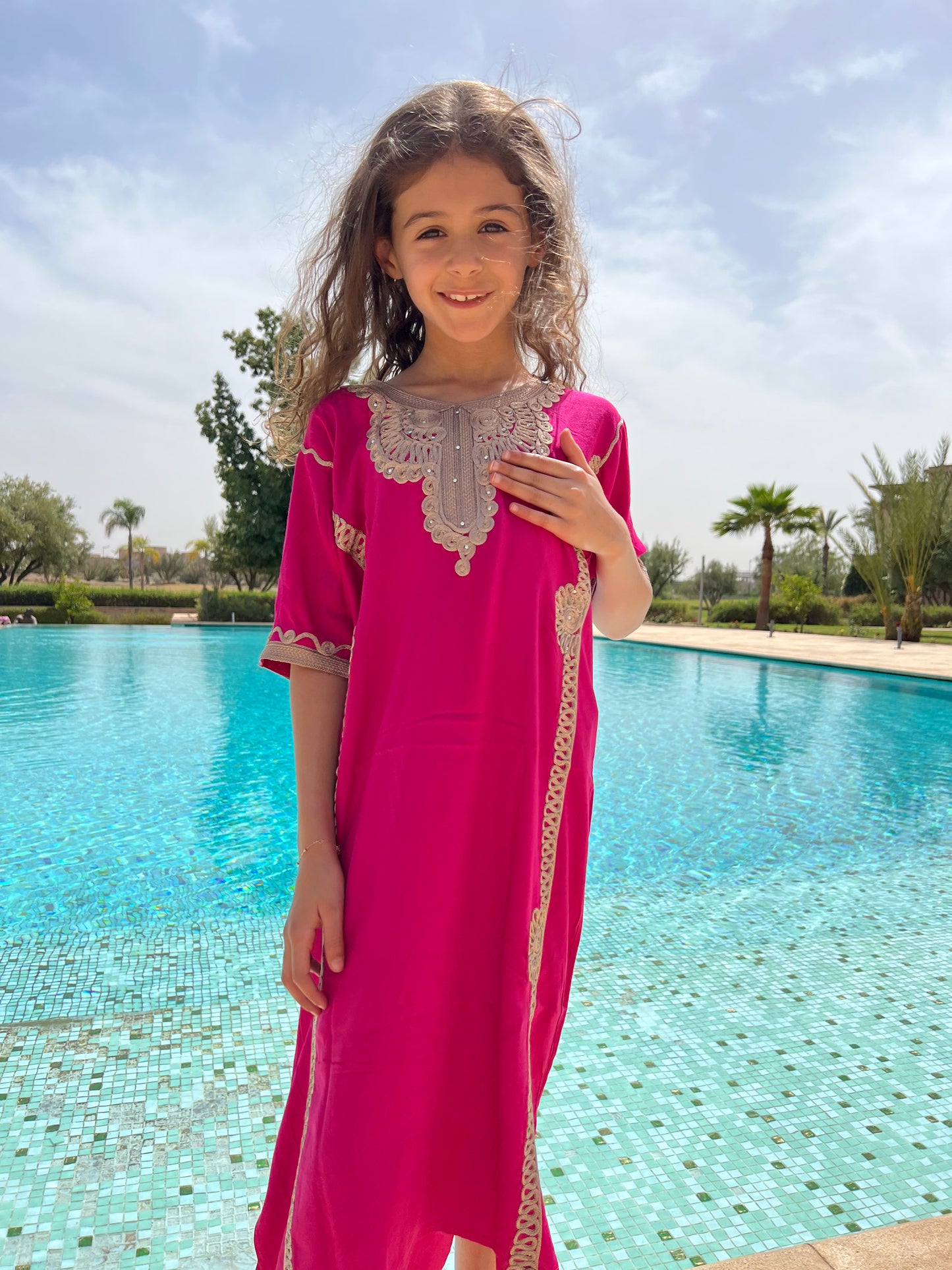 Robe fille fuchsia