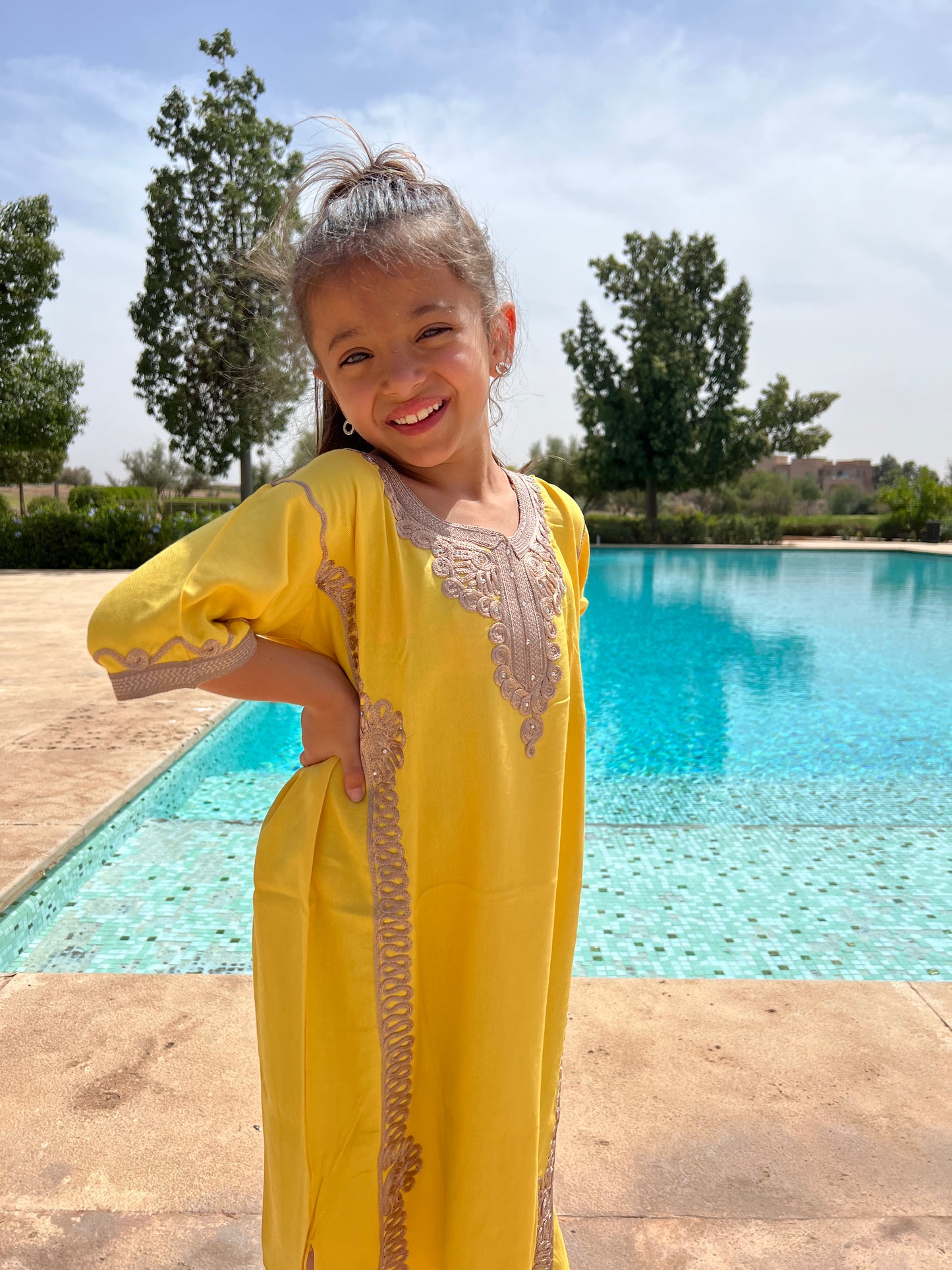 Robe fille jaune
