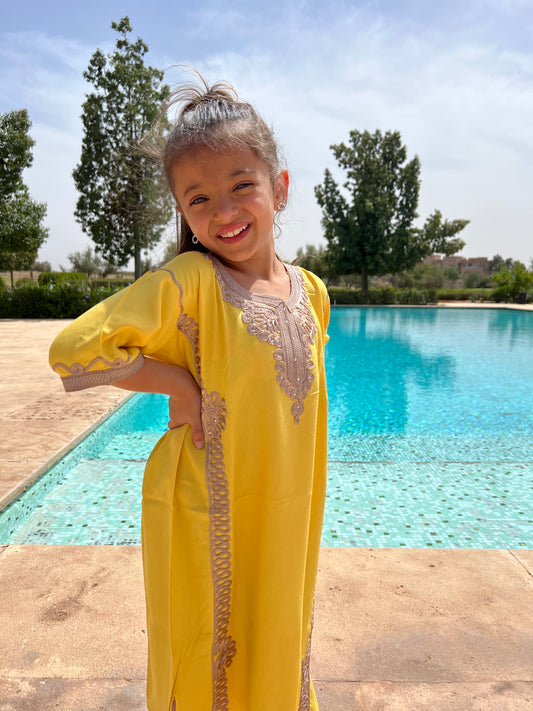 Robe fille jaune